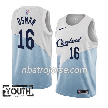 Barn Cleveland Cavaliers Tröja Cedi Osman 16 2018-19 Nike Blå Vit Swingman